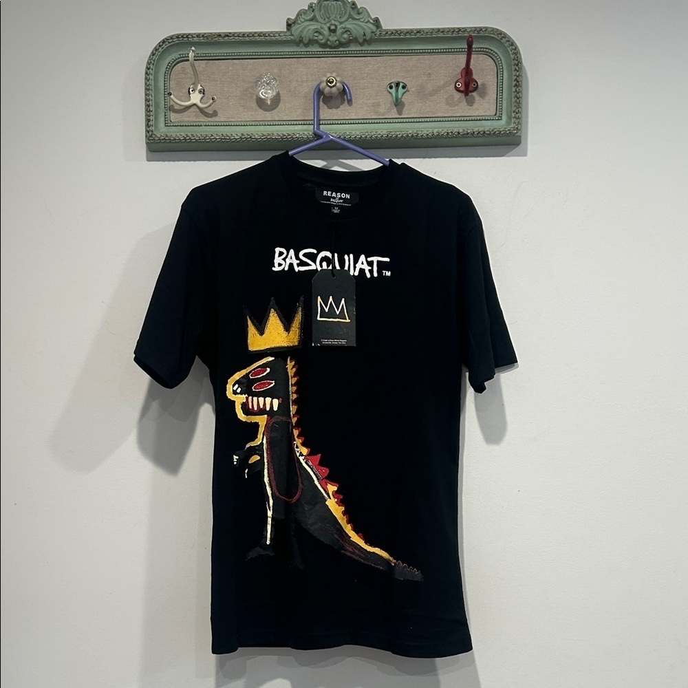 Reason Black Basquiat short sleeve dragon king Tee size medium new adult